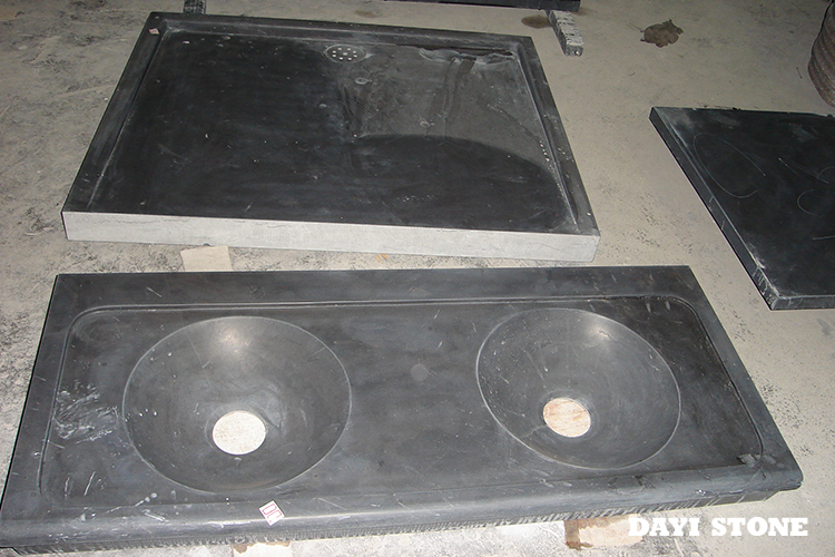 China Black Granite Stone Vanitytop and Shower Polished
